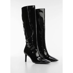 MANGO Aqua Patent Leather Knee Length Boots